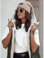 COSYVIVA dámska dlhá prešívaná vesta s kapucňou zelená FashionStreet TY4604