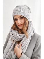 Zimná súprava: čiapka a šál, svetlo sivo-ružová