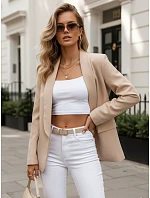Dámska elegantná bunda béžová FashionStreet PY0147 Dámska elegantná bunda béžová FashionStreet PY0147