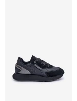 Skórzane Sneakersy Męskie Big Star OO174297 Hi-Poly System Czarne