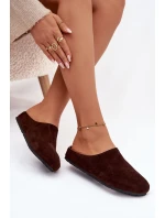 Dámské Pantofle Z Eko Zamszu Čokoládové Kalvess
