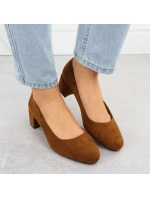 Camel semišové lodičky na klinoch Sergio Leone PB291