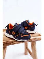 Dziecięce Buty Sportowe Rzepy Memory Foam System Big Star KK374183 Granatowe