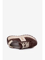 Dámské tenisky na platformě z přírodní semiše čokoládové Rosinae