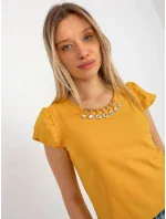 Dámska blúzka LK BZ 505783.50P tmavo žltá - FPrice