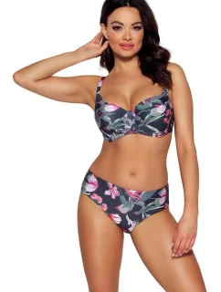 Dámska plavková podprsenka SK-167 Tmavomodrá s kvetmi - Ava