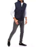 Pánska prešívaná tmavomodrá vesta FashionStreet TX4020