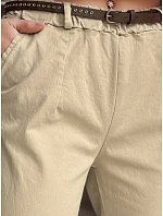 Dámske nohavice chinos s opaskom RELCIX tmavo béžové FashionStreet UY2580