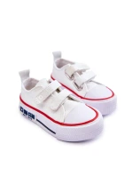 Dziecięce Materiałowe Trampki Na Rzep BIG STAR KK374079 Białe