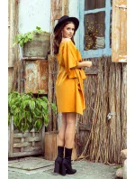 SOFIA - Dámske motýlikové šaty v medovej farbe 287-1 SOFIA - Dámske motýlikové šaty v medovej farbe 287-1