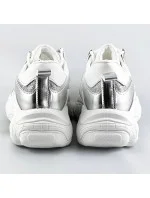 Bielo-šedé dámske šnurovacie tenisky "sneakers" (172)