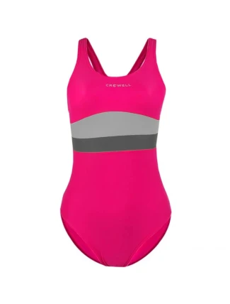 Dámske jednodielne plavky Katie Dark Pink with Grey - Crowell