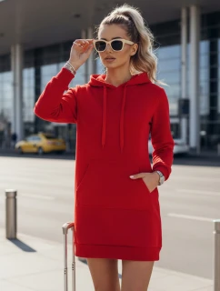 Dámska dlhá mikina s kapucňou oversize TIMMY červená FashionStreet EY1935