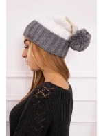 Paris fleecová čiapka K212 biela+sivá