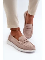 Sametové mokasíny na platforme Sergio Leone SP012 Beige Sametové mokasíny na platforme Sergio Leone SP012 Beige