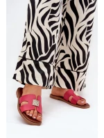 Płaskie Klapki Z Wycięciami I Ozdobą Fuksja Bohalis