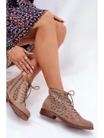 Dámske členkové topánky HY51-185 Beige - S.Barski