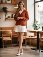 KNITVIA dámsky sveter červený FashionStreet MY2420