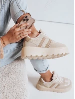 Dámske tenisky s kožušinou na platforme béžovej farby FashionStreet ZY1081