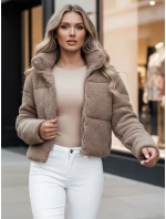 Dámska zimná bunda krátka alpaka CELESTIAL camel FashionStreet TY4482z