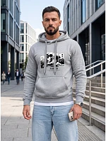Pánska mikina s kapucňou a potlačou TOKYO, svetlosivá, FashionStreet NX5146BX Pánska mikina s kapucňou a potlačou TOKYO, svetlosivá, FashionStreet NX5146BX