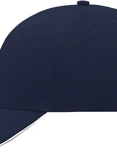 Daiber MB 24 6-panelová sendvičová čiapka 03.0024 tmavomodrá/biela