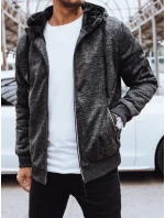 Pánska zateplená tmavosivá mikina FashionStreet BX5626 Pánska zateplená tmavosivá mikina FashionStreet BX5626