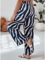 Dámske pruhované nohavice so širokými nohavicami ZEBRAVIBE navy blue and beige FashionStreet UY2654