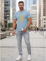 Pánske bavlnené tričko s potlačou Smile Crown modré FashionStreet NX0138R Pánske bavlnené tričko s potlačou Smile Crown modré FashionStreet NX0138R