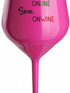 NOT SOM ONLINE SOM ONWINE - ružový nerozbitný pohár na víno 470 ml