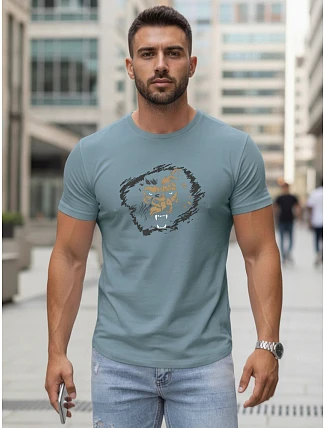 Pánske bavlnené tričko s potlačou FashionStreet NX5085R Pánske bavlnené tričko s potlačou FashionStreet NX5085R
