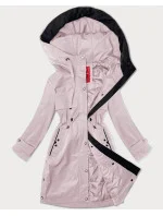 Jednoduchá dámska bunda v púdrovo ružovej farbe s kapucňou LHD (LHD-24590) Jednoduchá dámska bunda v púdrovo ružovej farbe s kapucňou LHD (LHD-24590)