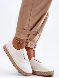 Sznurowane Trampki Espadryle Big Star LL274833 Białe