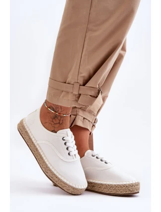 Sznurowane Trampki Espadryle Big Star LL274833 Białe