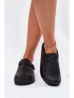 Piankowe Klapki Damskie Z Paskiem I Klamrą Czarne Larinie