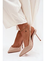 Lakované Lodičky Sandály Z Napodobeniny Kůže Béžové Calera