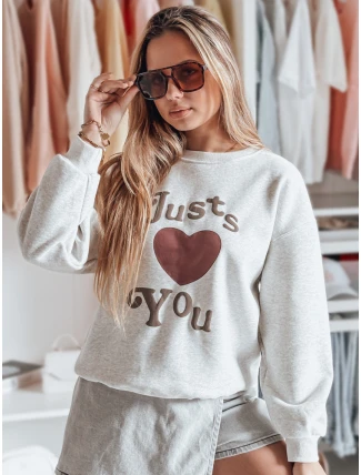 Dámska mikina s potlačou JUST LOVE YOU sivá FashionStreet BY1475