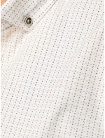 Pánska biela vzorovaná košeľa slim fit FashionStreet DX2693