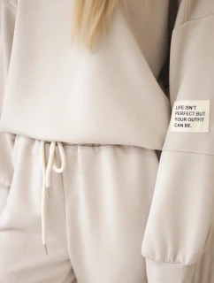 Súprava tepláky + nohavice maslová tkanina svetlo béžová