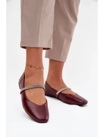 Dámské baleríny s lesklými pásky Bordó Ilirene