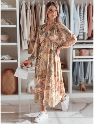 Maxi kvetinové šaty LILOVIE béžové FashionStreet EY2573 Maxi kvetinové šaty LILOVIE béžové FashionStreet EY2573