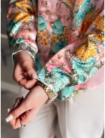 Dámske kvetinové oversize tričko BLOSSIVA ružové FashionStreet DY0465 Dámske kvetinové oversize tričko BLOSSIVA ružové FashionStreet DY0465