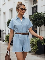 Krátke dámske nohavice z tenkej džínsoviny s opaskom FashionStreet EY2684 Krátke dámske nohavice z tenkej džínsoviny s opaskom FashionStreet EY2684