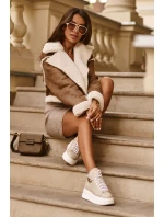 Trampki Damskie Wysokie Na Suwak Lemar Beżowe Katerin