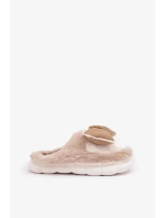Papuče s umelou kožušinou Mashli Beige Grilis
