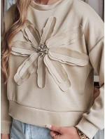 Dámska oversize blúzka s kvetom PETITKA light beige FashionStreet BY1388 Dámska oversize blúzka s kvetom PETITKA light beige FashionStreet BY1388