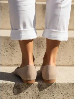 Dámske semišové špicaté baleríny béžové FashionStreet ZY1351 Dámske semišové špicaté baleríny béžové FashionStreet ZY1351