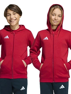 Detská mikina adidas Entrada 26 Full Zip Hoodie červená KH1781