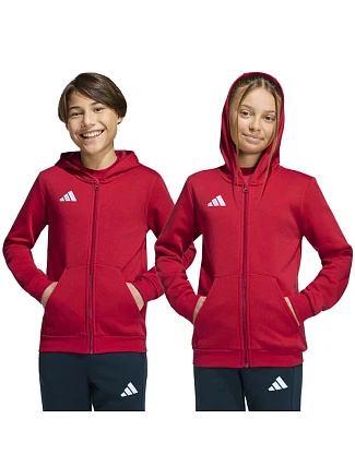 Detská mikina adidas Entrada 26 Full Zip Hoodie červená KH1781