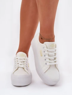 Trampki Damskie Na Platformie Lee Cooper LCW-25-31-3450L Białe